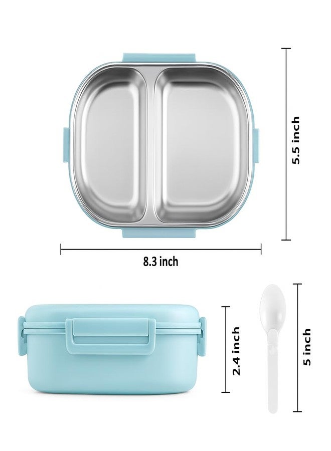 QLECT Kids Star Stainless Steel Lunch Box for Kids Adults, PUF Insulation Keeps Food Warm, Food Grade Bpa Free, 2 Compartments with Locking Lid and Steam Valve, Spill Leak Proof(700ml Printed Blue) - Image 3